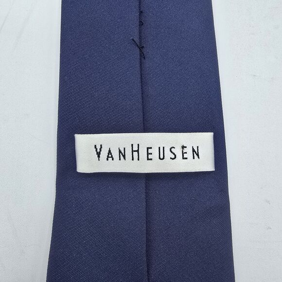 Mens Necktie Van Heusen 100% Silk Blue White Size 58 By 3 Inches suit Vintage - Picture 4 of 6
